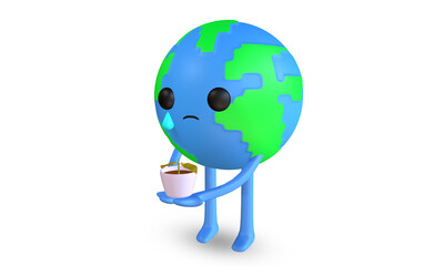the earth cries holding the withered plants