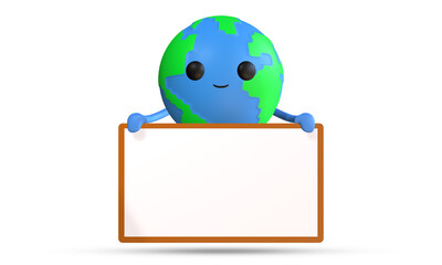 illustration of the earth holding a whiteboard