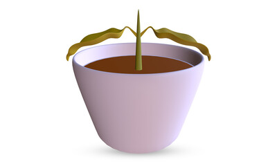 illustration of wilted plant in pot