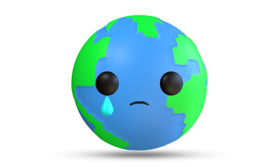 illustration of the earth is crying