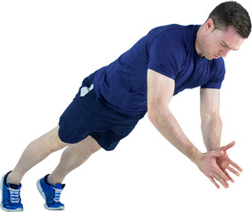 Fit athlete bending