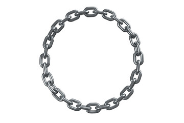 3d image of shiny metallic circular chain