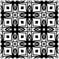 Dark background with abstract shapes. Black and white texture. Seamless monochrome repeating pattern for web page, textures, card, poster, fabric, textile.