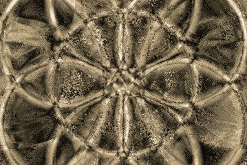 gritty ancient circular mandala sepia harsh primitive abstract background