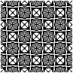 Grunge background with abstract shapes. Black and white texture. Seamless monochrome repeating pattern for web page, textures, card, poster, fabric, textile.