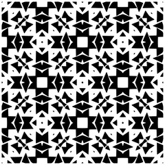 Grunge background with abstract shapes. Black and white texture. Seamless monochrome repeating pattern for web page, textures, card, poster, fabric, textile.