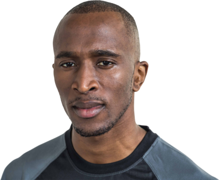 Confident rugby player looking away - Powered by Adobe