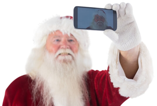 Santa taking a selfie on phone