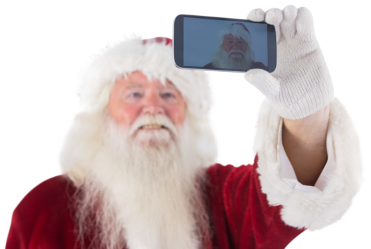 Santa taking a selfie on phone