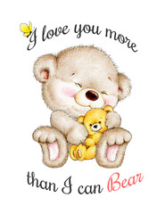 Teddy bear with baby bear - 587473981
