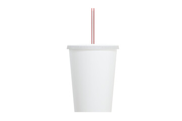 Digital composite image of coffee cup with straw