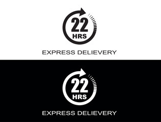 Fototapeta premium Express delivery in 22 hours. Fast delivery, express and urgent shipping