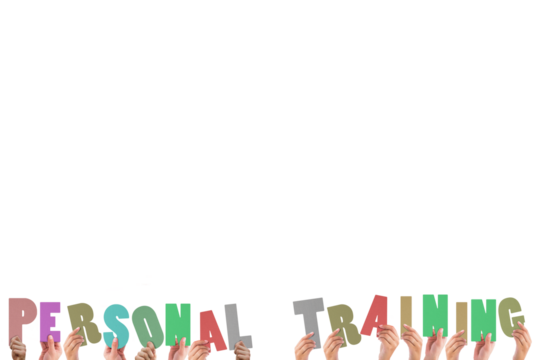 Hands holding up personal training