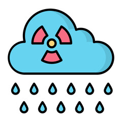 Acid Rain Line Color Icon