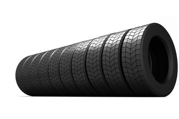 Black rubber tyre