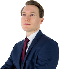 A thoughtful businessman looking away