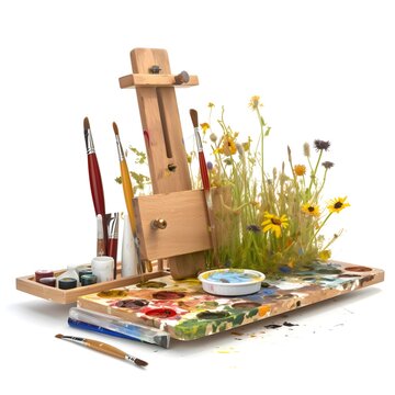 easer with paintbrushes