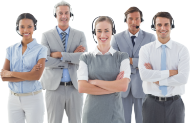 Portrait of business people standing with arms crossed