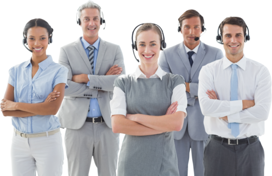 Portrait of business people standing with arms crossed