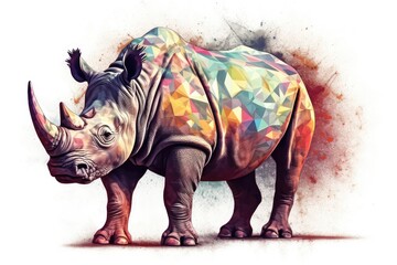 Fototapeta premium rhino in the grass