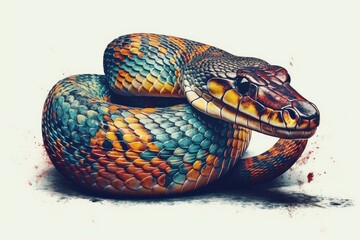 Fototapeta premium close up of a snake in a studio