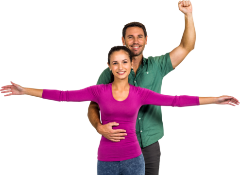 Couple posing for camera