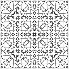 Stylish texture with figures from lines .Geometric lines art. Black and white pattern. Abstract background for web page, textures, card, poster, fabric, textile.