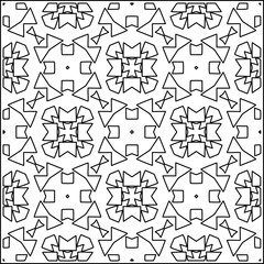 Stylish texture with figures from lines .Geometric lines art. Black and white pattern. Abstract background for web page, textures, card, poster, fabric, textile.