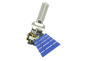 3d illustration of modern solar power satellite 