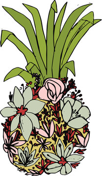 Illustration of pineapple shape flora