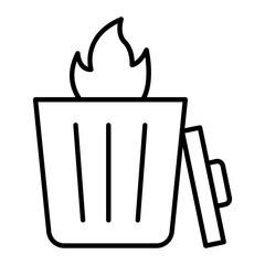 Burn Garbage Outline Icon