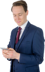 Businessman looking at his smartphone