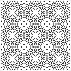 Stylish texture with figures from lines .Geometric lines art. Black and white pattern. Abstract background for web page, textures, card, poster, fabric, textile.