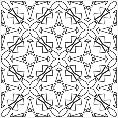 Stylish texture with figures from lines .Geometric lines art. Black and white pattern. Abstract background for web page, textures, card, poster, fabric, textile.