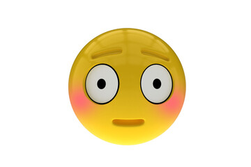 Three dimensional image of surprise smiley icon