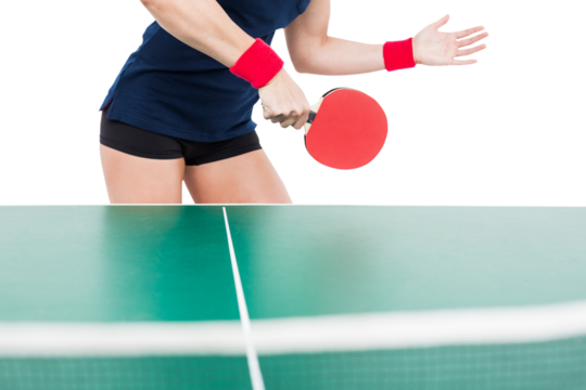  Ping pong player hitting the ball