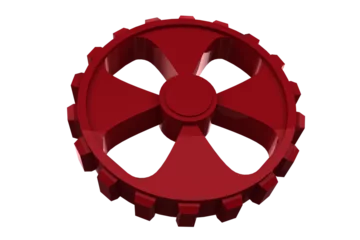 Fotobehang Close-up of red cogwheel © vectorfusionart