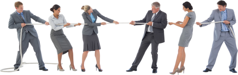 Business team pulling the rope 