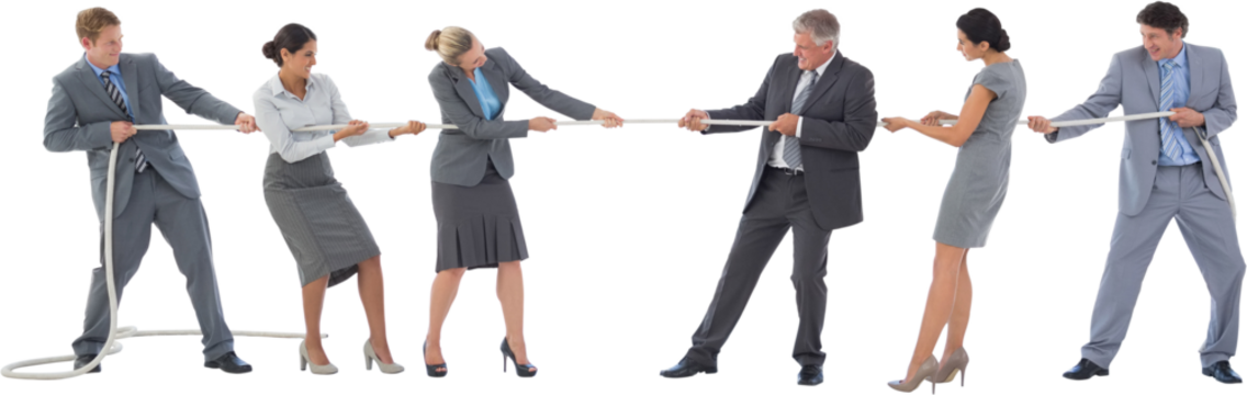 Business team pulling the rope 