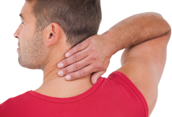 Fit man with injured neck