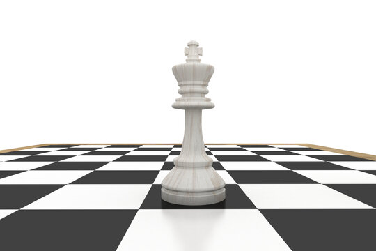 White king on chess board