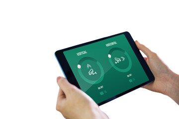 Cropped image of person holding digital tablet