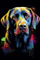 Black Labrador Retriever dog pop art