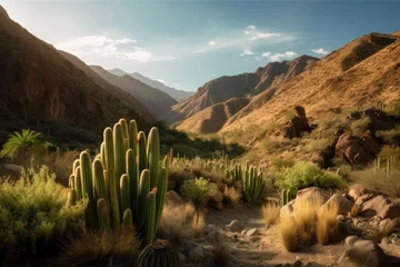 Fotobehang Salta, Argentina's cactus and mountains. Generative AI © AkuAku