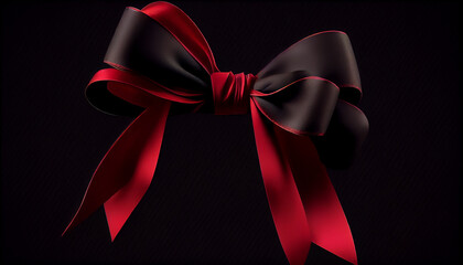 Tied satin bow, shiny and ornate decoration generated by AI