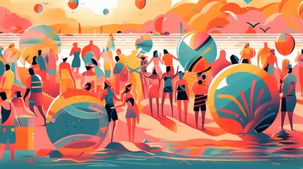 Summer Beach Party Illustration