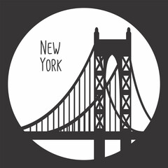 San Francisco Golden Gate bridge symbol vector illustration design