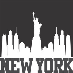 New York City Skyline Silhouette Design Template