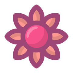 Pink flower isolated on background