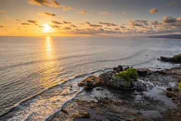 Beautiful landscape, sunset at Pura Tanah Lot